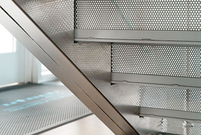 Stairs / treads made of perforated sheet metal screens